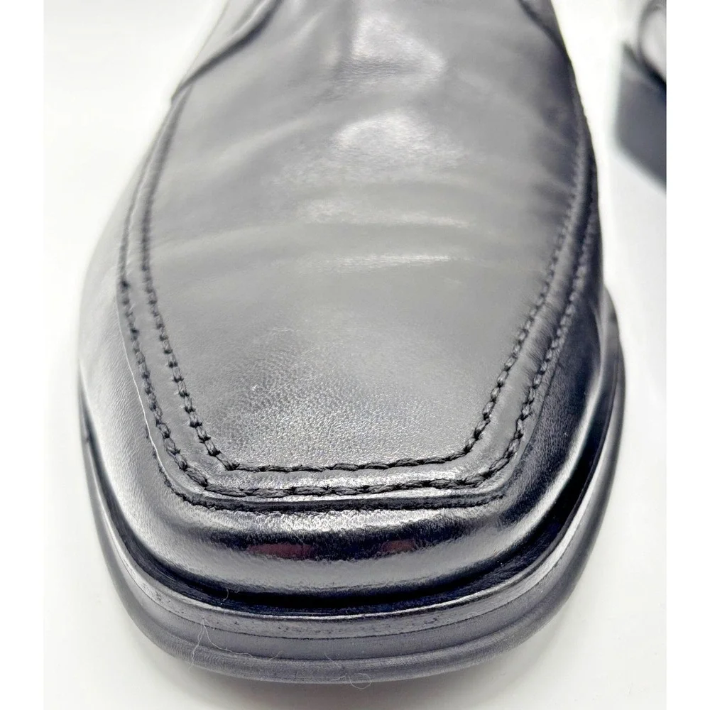 Monte Rosso Loafers Dress Shoes Mens Size 10 Black Leather Slip On Made in Italy
